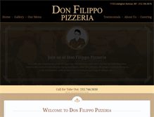 Tablet Screenshot of donfilippopizzeria.com